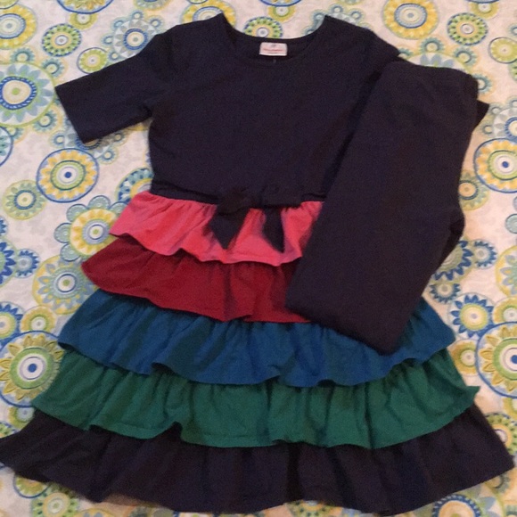 Hanna Andersson Other - Hanna Andersson 140 Ruffle Dress and Leggings Set